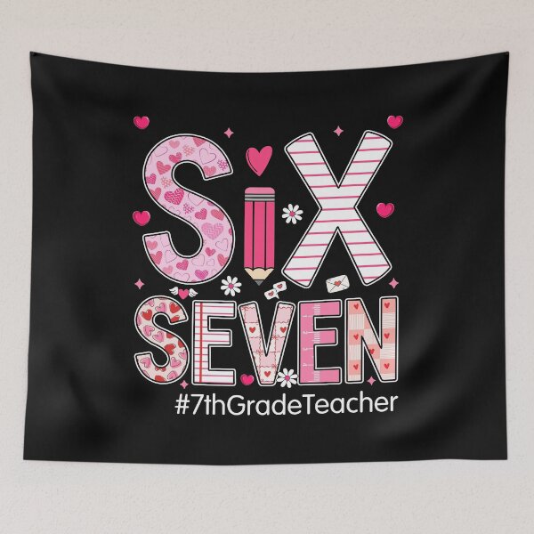 Item preview, Preppy Six Seven 67 Valentine's Day 7th Grade Teacher  designed and sold by AnitaBice.