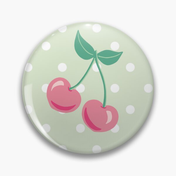 Item preview, Pink Cherries on Mint Background with light green polka dots designed and sold by Goolsby-Designs.