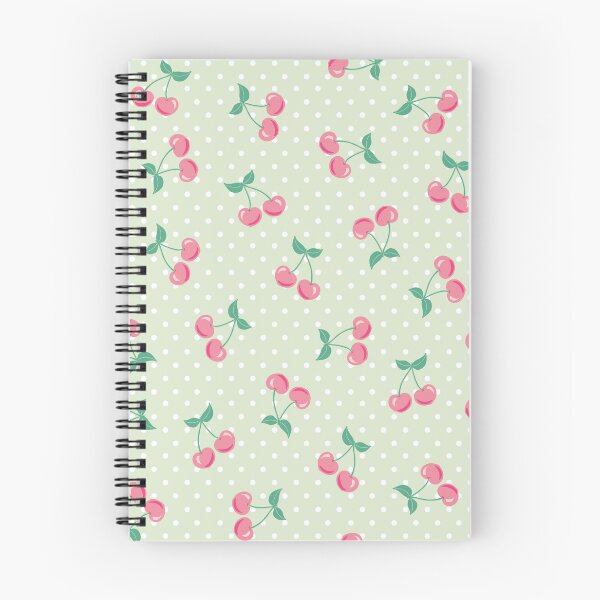 Item preview, Pink Cherries on Mint Background with light green polka dots designed and sold by Goolsby-Designs.