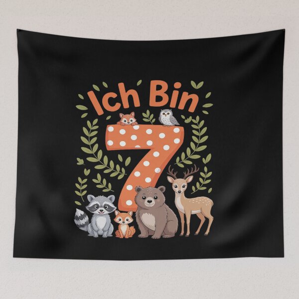Item preview, 7th Birthday Forest Animals Forest Animals Deer Bear Birthday designed and sold by genkihikki.