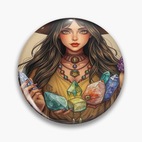 Item preview, Crystal Flame – Sorceress with Magical Gems and Candle designed and sold by Cristhian Almanza.
