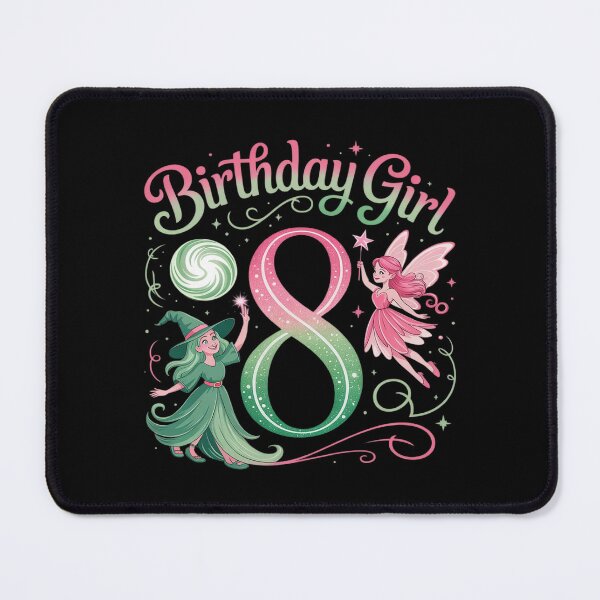 Item preview, 8Th Birthday Witch Pink And Green 8 Years Old Birthday Girl designed and sold by genkihikki.
