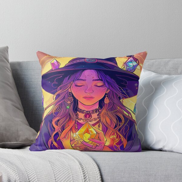 Item preview, Mystic Focus – Witch with Glowing Crystal and Magical Aura designed and sold by Cristhian Almanza.