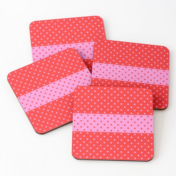 Item preview, Polka Dot Banded Color Block Pattern in Preppy Pink and Red designed and sold by kierkegaard.