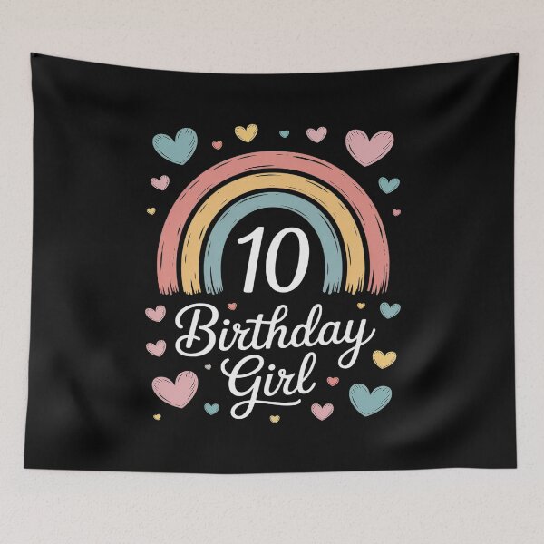 Item preview, 10th Birthday Rainbow 10 Years Old Girl Ten Girl designed and sold by ProudForFunny.