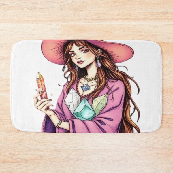Item preview, Crystal Whisper – Mystical Witch with Sparkling Gems designed and sold by Cristhian Almanza.