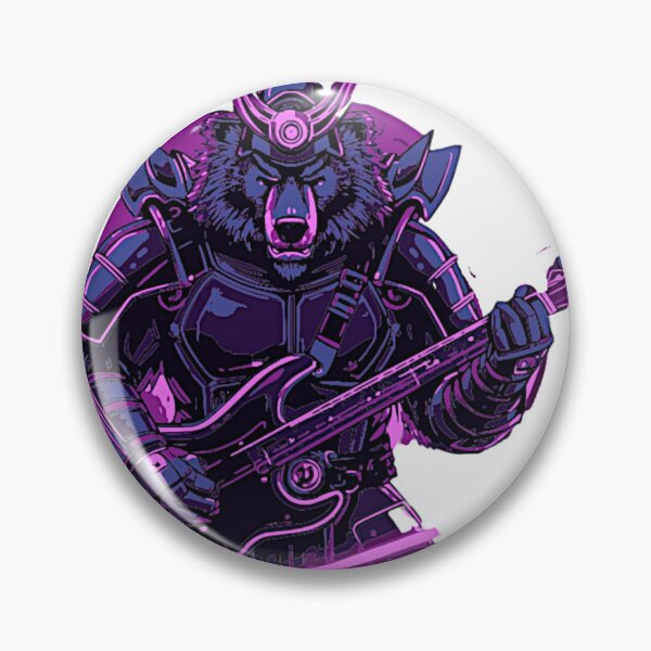 Item preview, Futuristic Cyber Samurai Bear – Neon Warrior designed and sold by LuxuryApparels.
