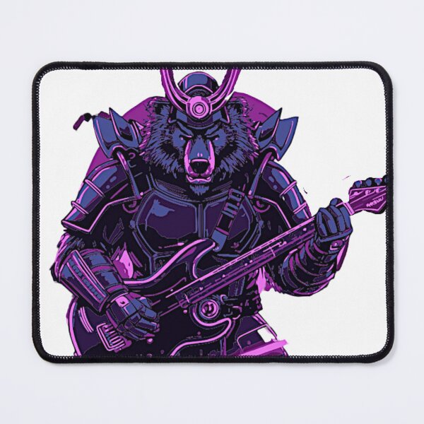 Item preview, Futuristic Cyber Samurai Bear – Neon Warrior designed and sold by LuxuryApparels.
