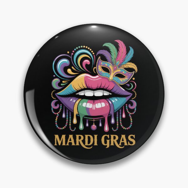 Item preview, Womens Mardi Gras Lips Queen Beads Mask Carnival Colorful designed and sold by AsteriskDatBArt.