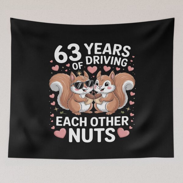 Item preview, 63 Years Driving Each Other Nuts Squirrel Couple Anniversary designed and sold by ProudForFunny.
