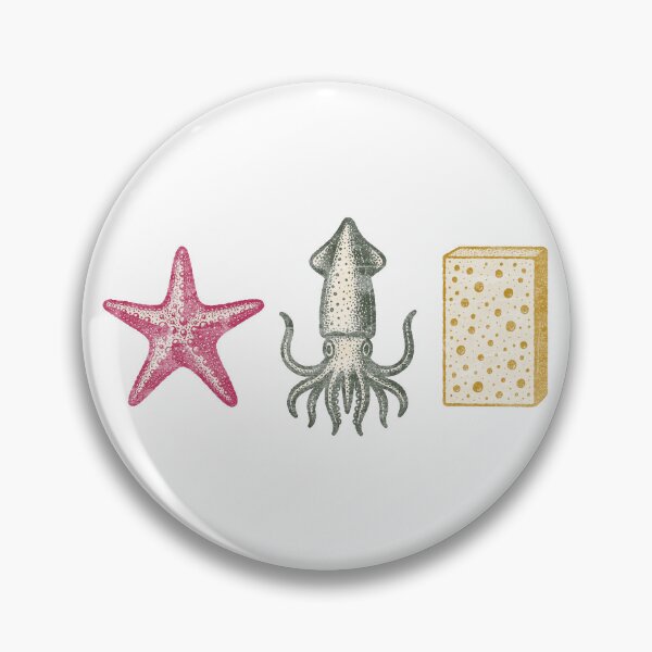 Item preview, Retro Sponge, Starfish & Squid designed and sold by Nacho Average Designs.