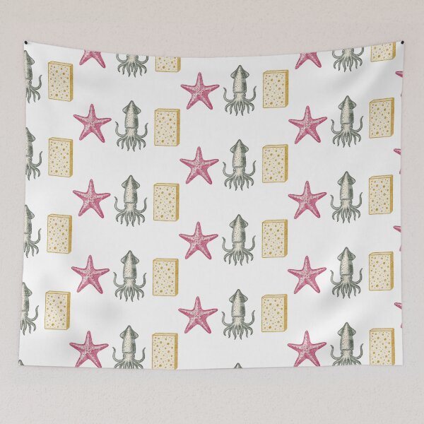 Item preview, Retro Sponge, Starfish & Squid designed and sold by Nacho Average Designs.