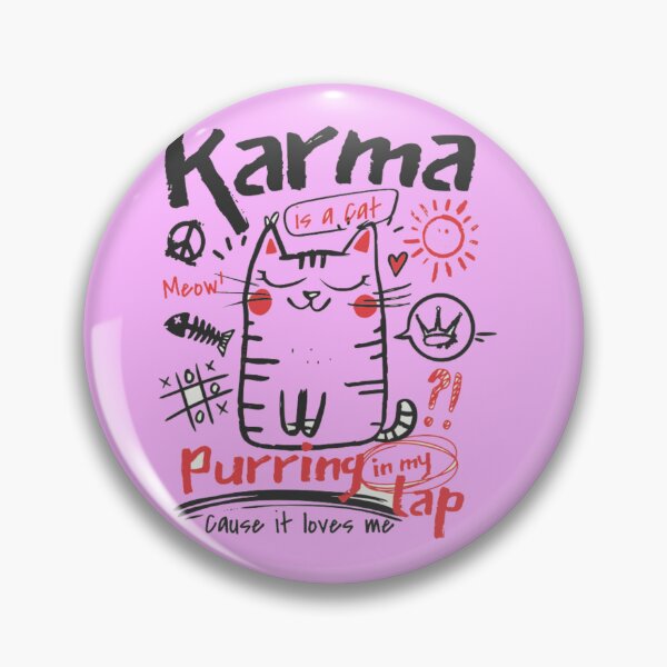 Item preview, Karma Is A Cat Purring In My Lap Cute Hand-Drawn Doodle Tee designed and sold by GenZFashion000.