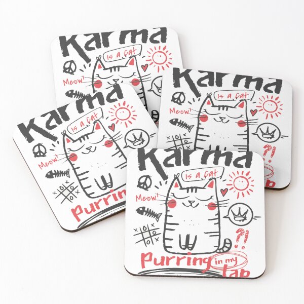 Item preview, Karma Is A Cat Purring In My Lap Cute Hand-Drawn Doodle Tee designed and sold by GenZFashion000.