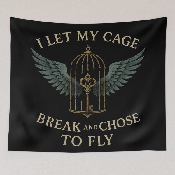 Item preview, I Let My Cage Break and Chose to Fly – Gothic Freedom designed and sold by Mouraludia.