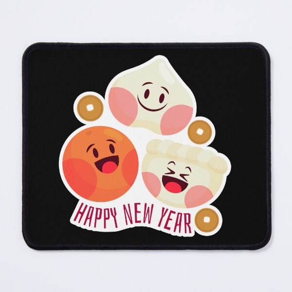 Item preview, Happy New Year Sticker – Cute Dumplings, Orange, and Cake for Chinese New Year designed and sold by FestivityFinds.