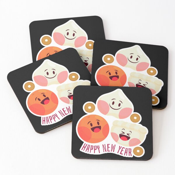 Item preview, Happy New Year Sticker – Cute Dumplings, Orange, and Cake for Chinese New Year designed and sold by FestivityFinds.