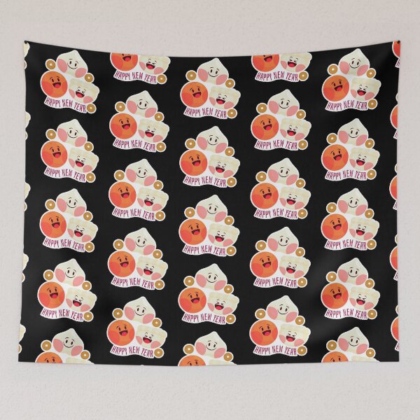 Item preview, Happy New Year Sticker – Cute Dumplings, Orange, and Cake for Chinese New Year designed and sold by FestivityFinds.
