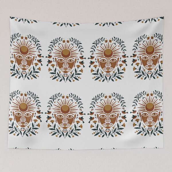 Item preview, Symmetrical Folk Garden Nature Spirit Illustration designed and sold by Nordic Echo.
