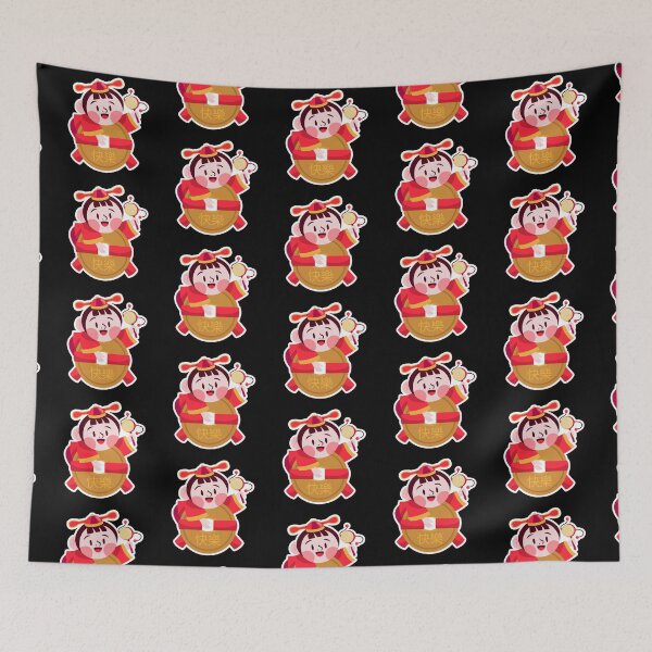 Item preview, Chinese New Year Child Sticker – Cute Kid with Bell and Happiness Coin for Good Luck designed and sold by FestivityFinds.