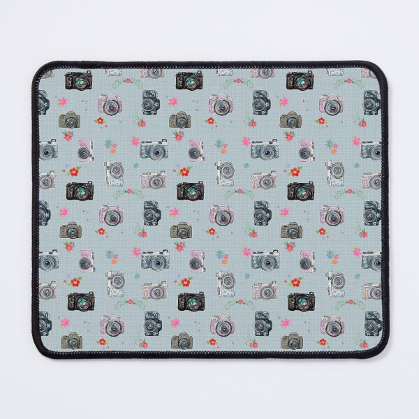 Item preview, Camera Floral on Dusty Blue designed and sold by DreamOutLoudArt.