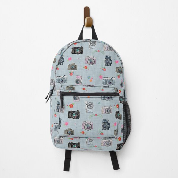 Item preview, Camera Floral on Dusty Blue designed and sold by DreamOutLoudArt.