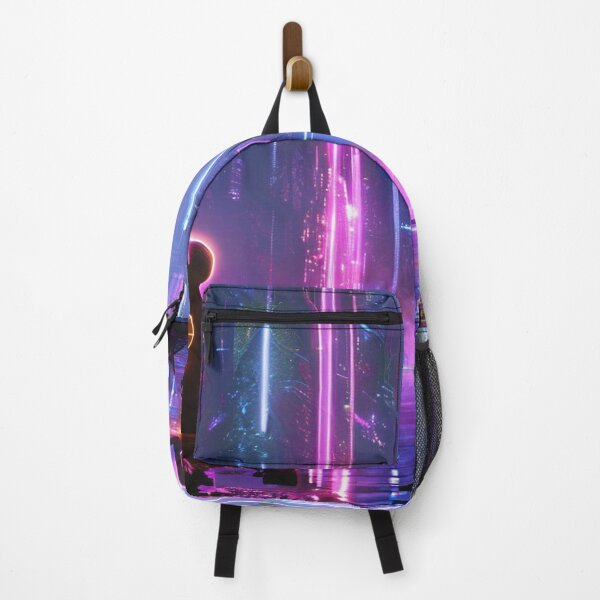 Item preview, Cyber Awakening – Meditative Figures in Neon Cityscape designed and sold by Cristhian Almanza.