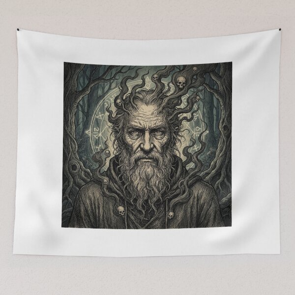 Item preview, Dark Fantasy Wizard Skull Art Gothic Illustration for Fantasy Lover designed and sold by chattsuede.
