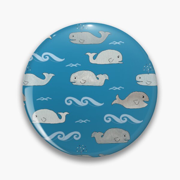 Item preview, Whimsical Whales on Ocean Blue designed and sold by DreamOutLoudArt.