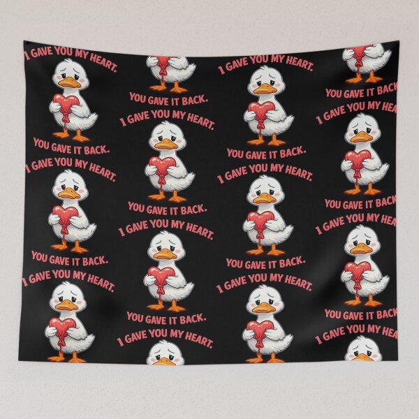 Item preview, I Gave You My Heart Sad Valentine Duck Illustration designed and sold by TeeTimeTreasure.