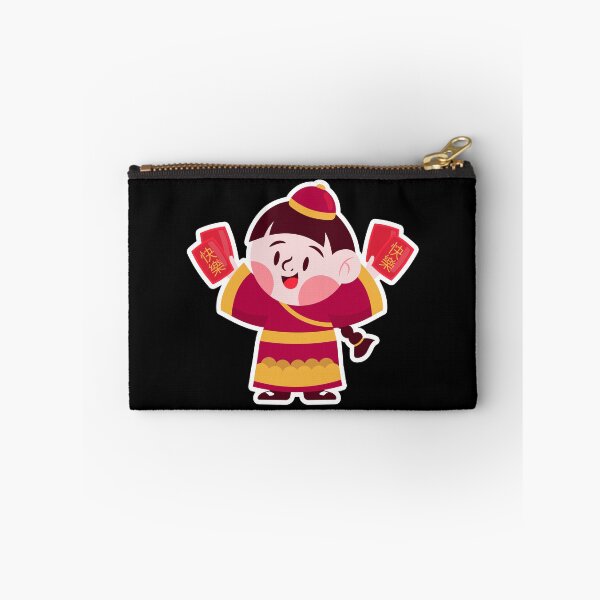 Item preview, Chinese New Year Girl Sticker – Cute Character with Red Envelopes for Good Luck designed and sold by FestivityFinds.
