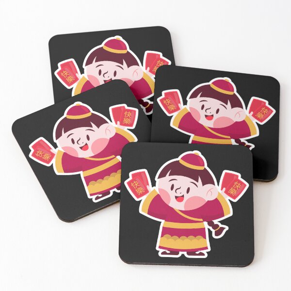Item preview, Chinese New Year Girl Sticker – Cute Character with Red Envelopes for Good Luck designed and sold by FestivityFinds.