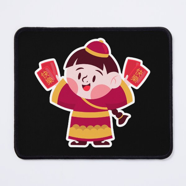 Item preview, Chinese New Year Girl Sticker – Cute Character with Red Envelopes for Good Luck designed and sold by FestivityFinds.