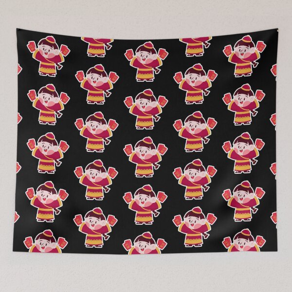 Item preview, Chinese New Year Girl Sticker – Cute Character with Red Envelopes for Good Luck designed and sold by FestivityFinds.
