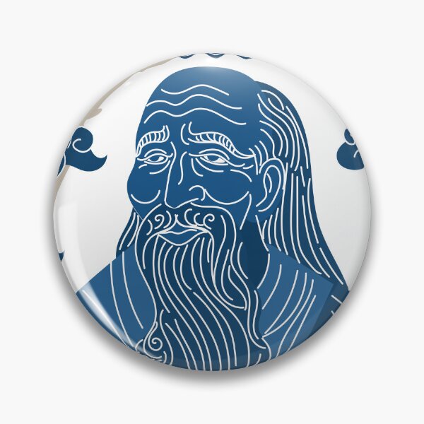 Item preview, laozi chinese philosopher in blue and white porcelain style designed and sold by matintheworld ( delcarmat ).
