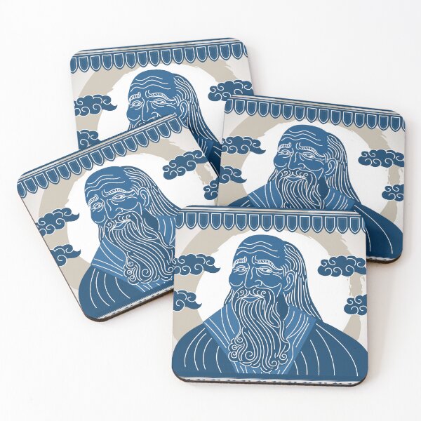 Item preview, laozi chinese philosopher in blue and white porcelain style designed and sold by matintheworld ( delcarmat ).