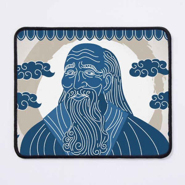 Item preview, laozi chinese philosopher in blue and white porcelain style designed and sold by matintheworld ( delcarmat ).