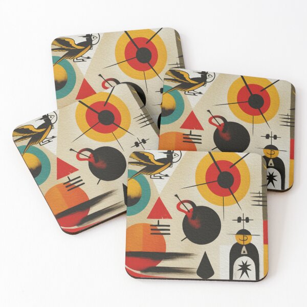 Item preview, Mid-Century Abstract Geometric  Native Tribal Art Boho designed and sold by BlueLineLAX.