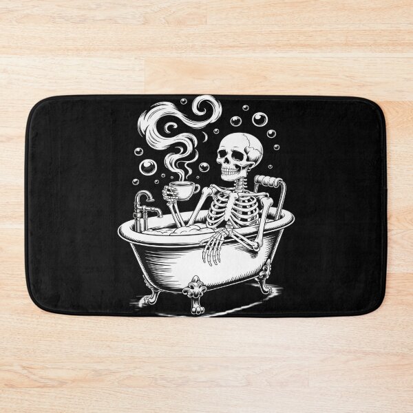 Item preview, A skeleton in a spa bubble bath drinking coffee designed and sold by Tatianamiobi.