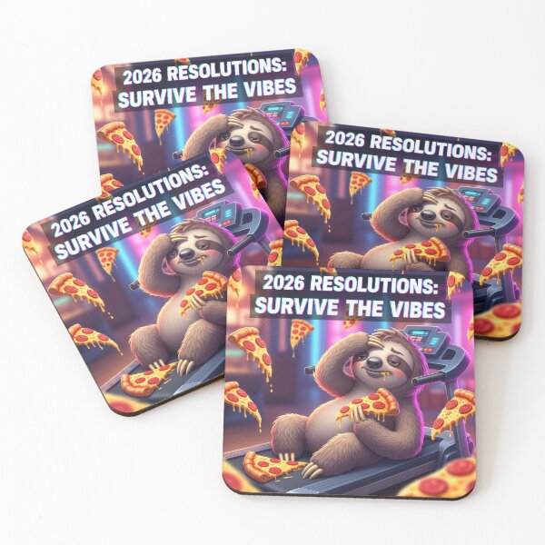 Item preview, 2026 Resolutions Funny Sloth Survive The Vibes designed and sold by lowbatterydept.