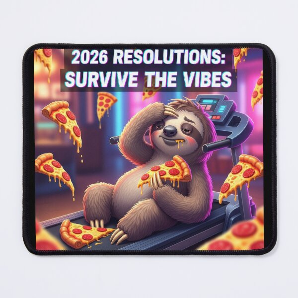 Item preview, 2026 Resolutions Funny Sloth Survive The Vibes designed and sold by lowbatterydept.