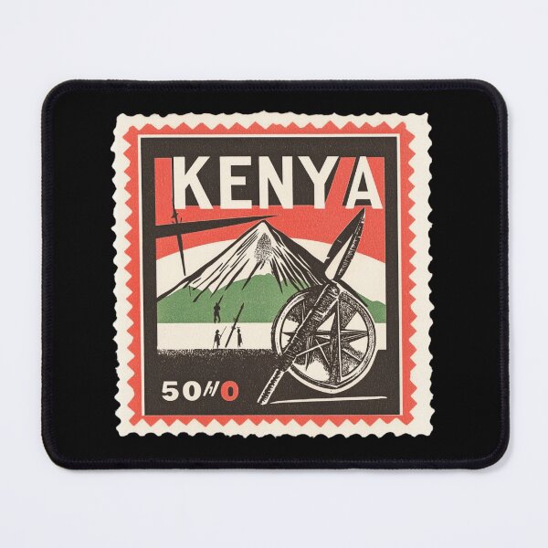 Item preview, Vintage Kenya Postage Stamp Art - Mount Kenya & Maasai Shield designed and sold by tiigerdad.