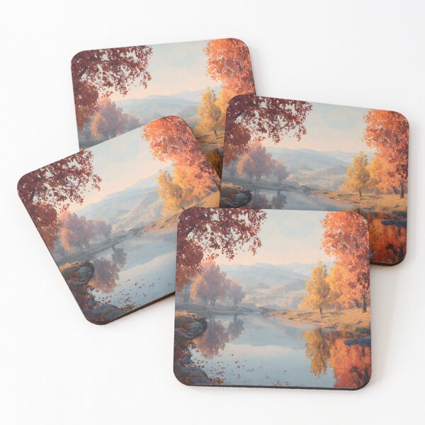 Item preview, Autumn serenity golden lake designed and sold by Newrealis.