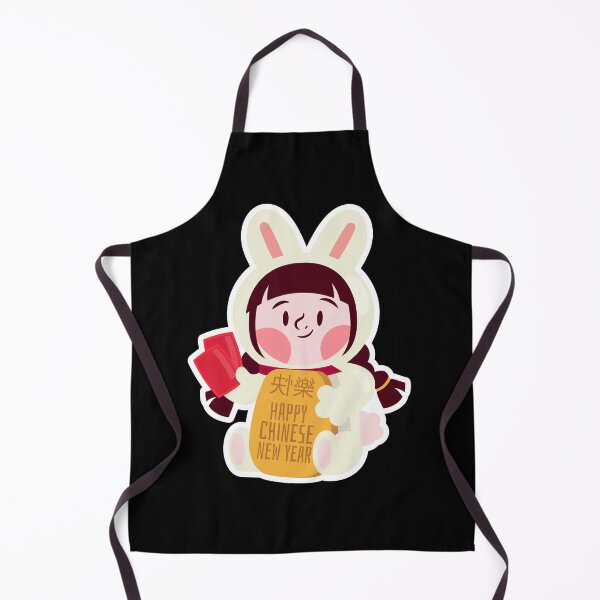 Item preview, Happy Chinese New Year Bunny Sticker – Cute Girl in Bunny Costume with Red Envelopes and Happy New Year Scroll designed and sold by FestivityFinds.