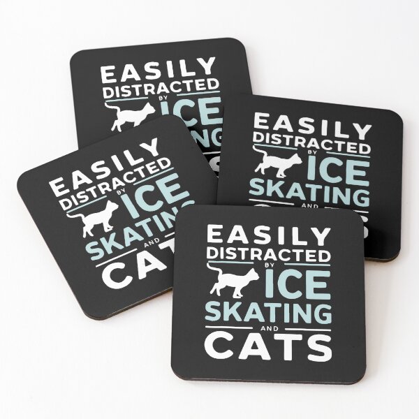 Item preview, Easily Distracted By Ice Skating And Cats Funny Ice Skater designed and sold by scottsurswab.