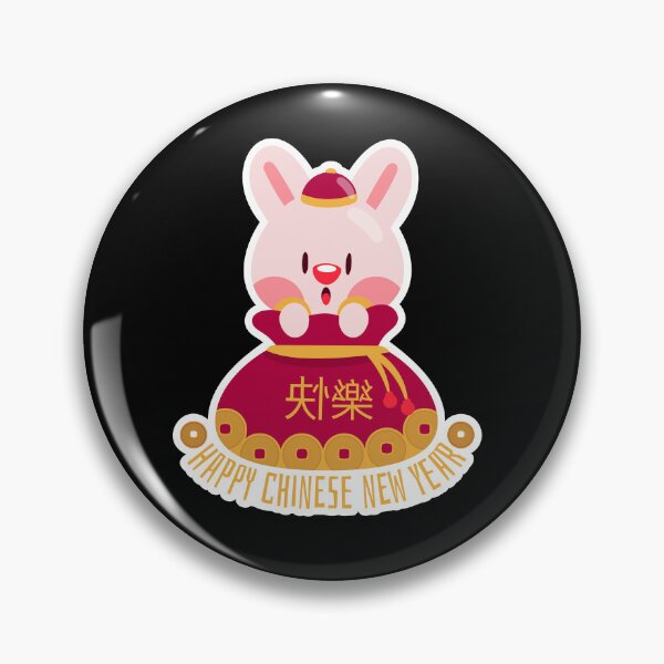 Item preview, Happy Chinese New Year Bunny Sticker – Cute Rabbit Golden Ingot for Prosperity designed and sold by FestivityFinds.
