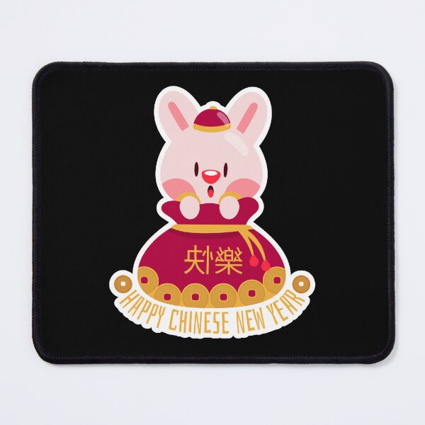Item preview, Happy Chinese New Year Bunny Sticker – Cute Rabbit Golden Ingot for Prosperity designed and sold by FestivityFinds.