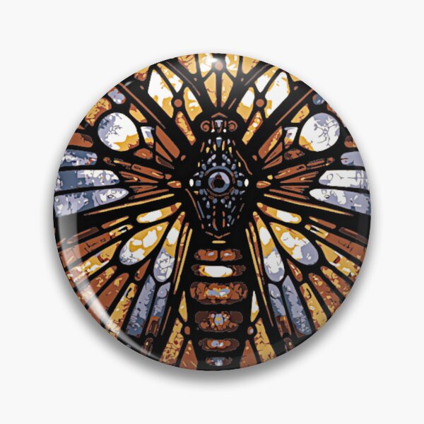 Item preview, Stained Glass Robo‑Moth – Cybernetic Fantasy Window Art designed and sold by LuxuryApparels.