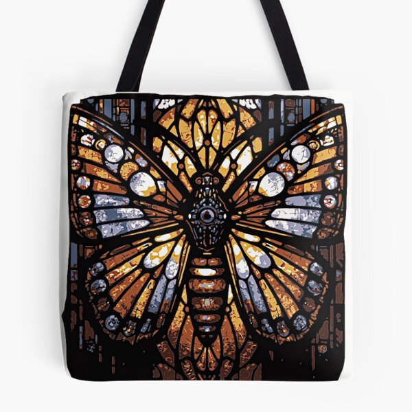 Item preview, Stained Glass Robo‑Moth – Cybernetic Fantasy Window Art designed and sold by LuxuryApparels.