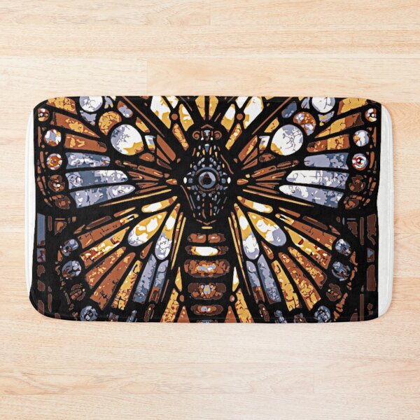 Item preview, Stained Glass Robo‑Moth – Cybernetic Fantasy Window Art designed and sold by LuxuryApparels.